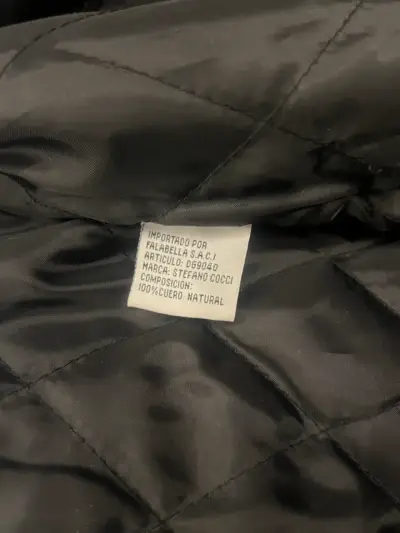 Abrigo de cuero negro Steffano Cocci talla L - miniatura 3