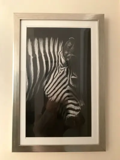 Cuadro Decorativo de Cebra en Blanco y Negro - miniatura 2