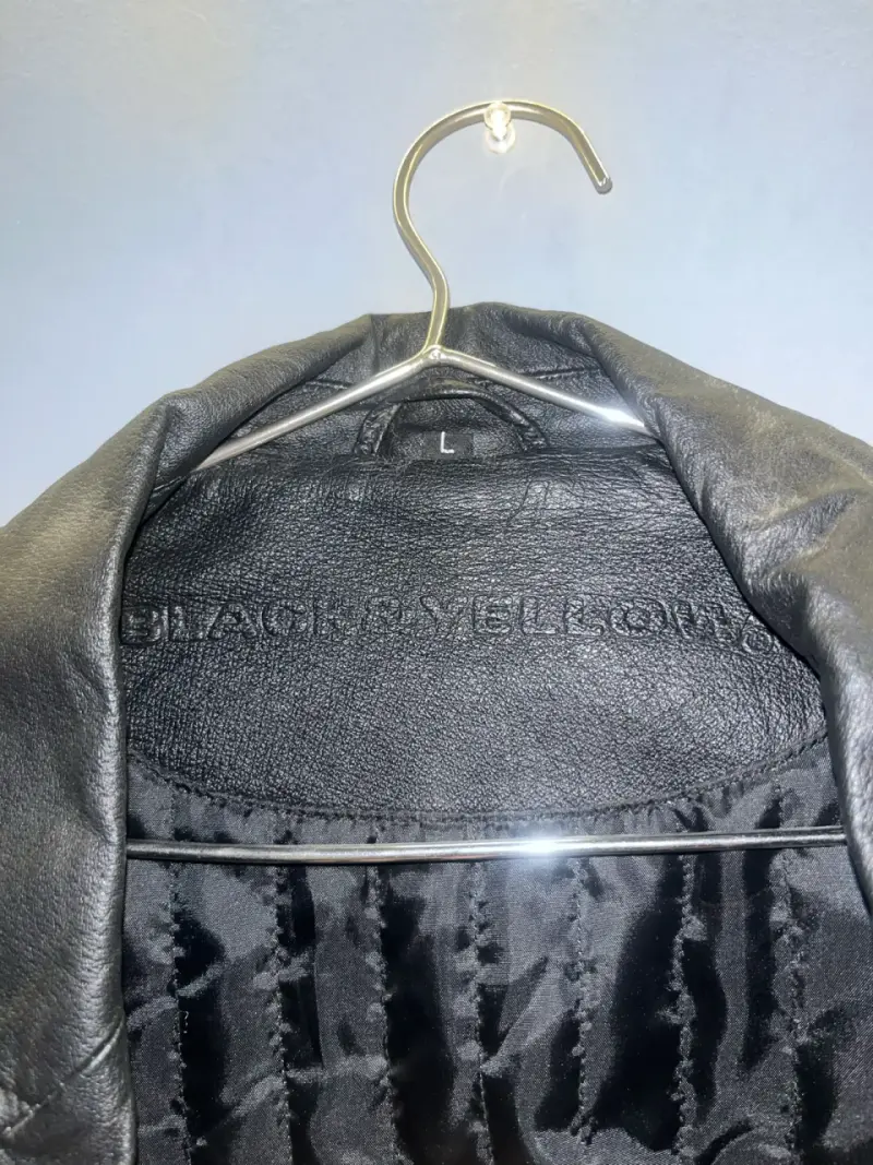Abrigo de cuero negro para hombre talla L - 2