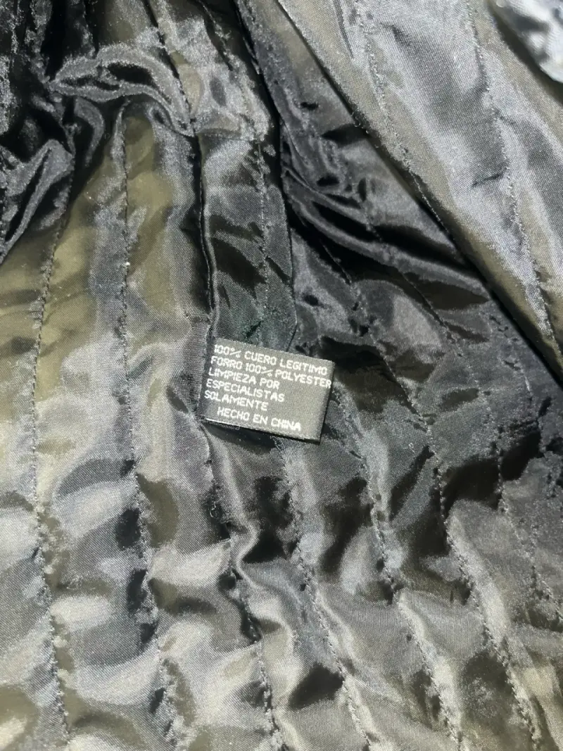 Abrigo de cuero negro para hombre talla L - 3