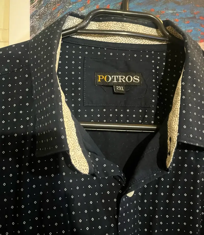 Camisa de hombre Potros azul con estampado - 1