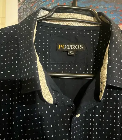 Camisa de hombre Potros azul con estampado - miniatura 1