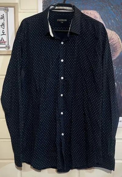 Camisa de hombre Potros azul con estampado - miniatura 2