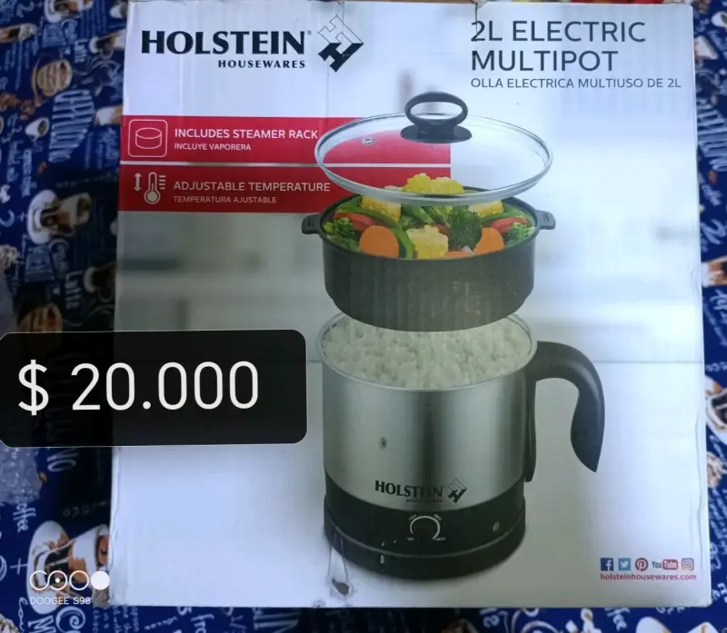 Olla Eléctrica Multiuso Holstein 2L con Vaporera