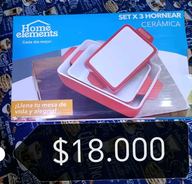Set de 3 fuentes para hornear de cerámica Home Elements