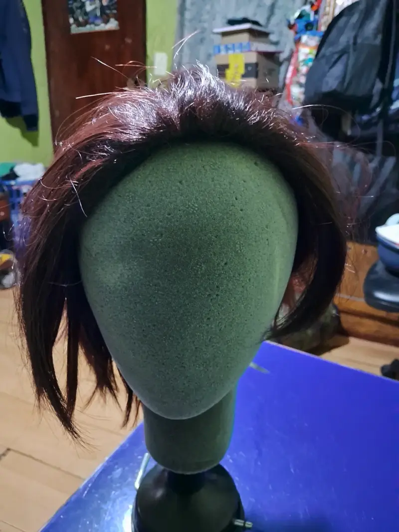 Peluca Castaño Rojiza + Cabeza de Maniquí