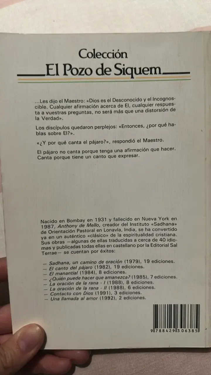Libro 'El canto del pájaro' de Anthony de Mello - 2