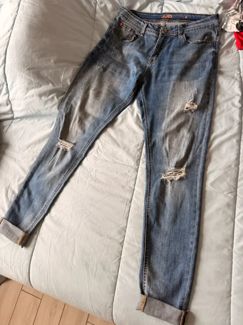 Jeans de mezclilla JJ casuales desgastados - 3