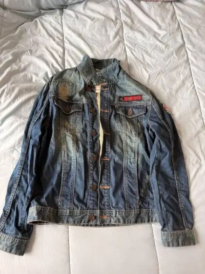 Chaqueta de mezclilla Ferouch Jeans desgastada - miniatura 2