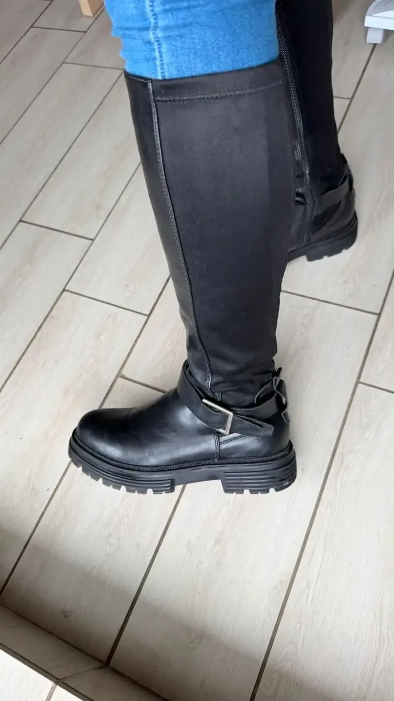Botas negras de cuero para mujer - 3