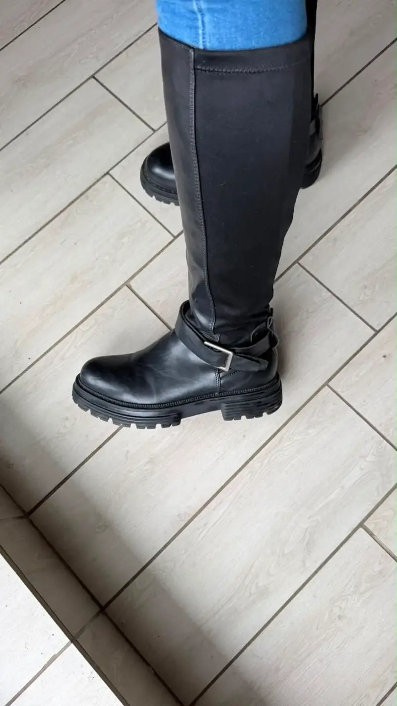 Botas negras de cuero para mujer - 4