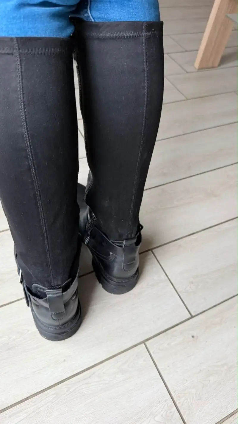 Botas negras de cuero para mujer - 5