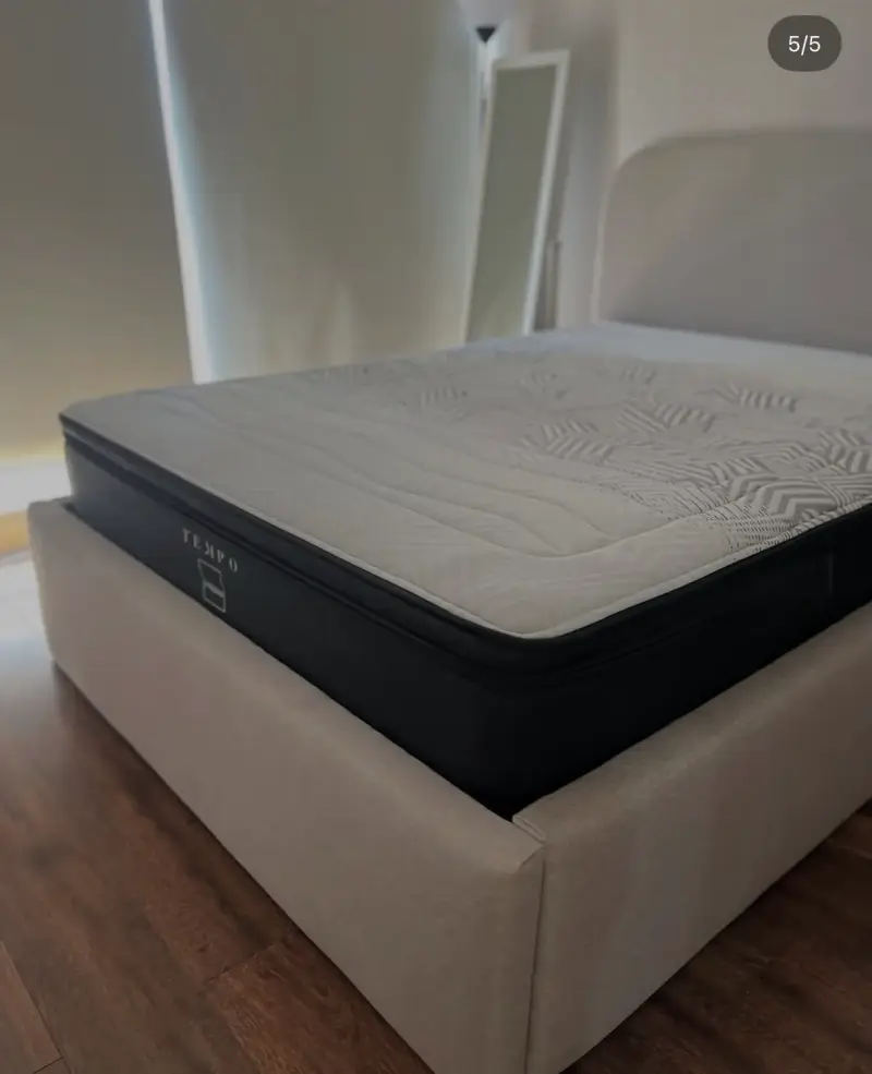 Cama matrimonial con colchón Tempo beige - 2
