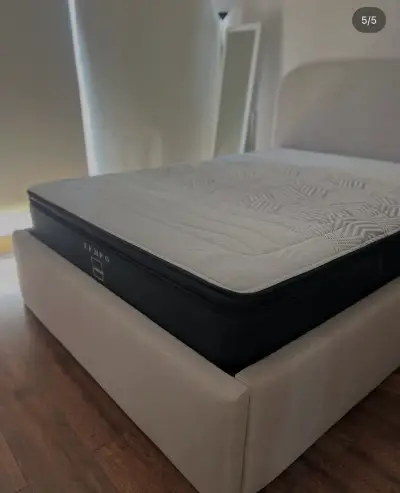 Cama matrimonial con colchón Tempo beige - miniatura 2