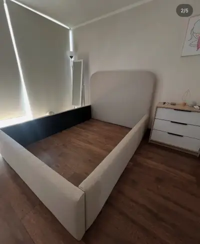 Cama matrimonial con colchón Tempo beige - miniatura 4
