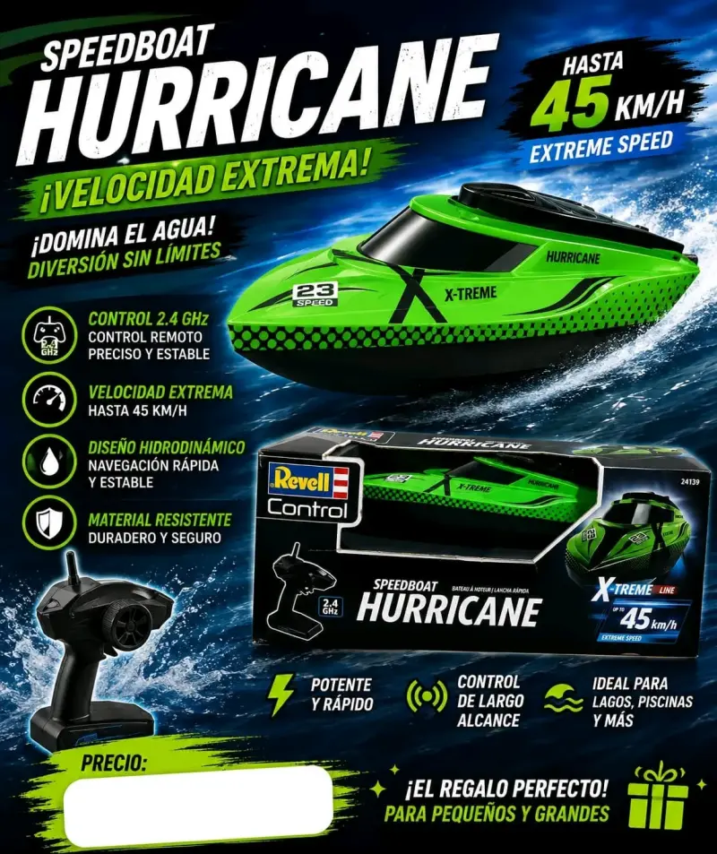 Lancha a Control Remoto Revell Hurricane 45 km/h