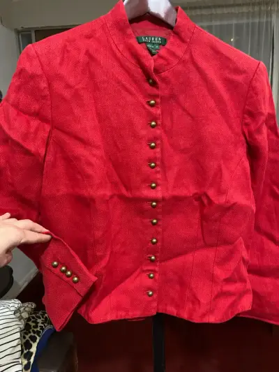 Chaqueta roja de lino Lauren Ralph Lauren - miniatura 1