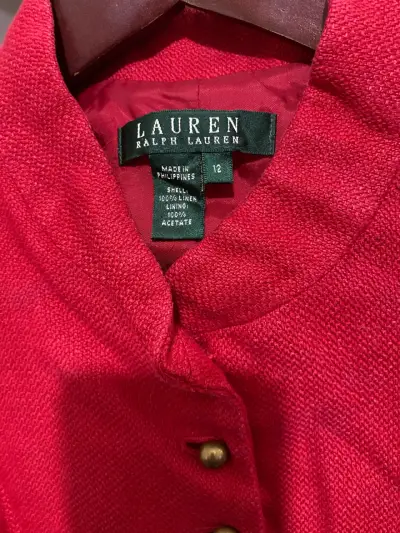 Chaqueta roja de lino Lauren Ralph Lauren - miniatura 2