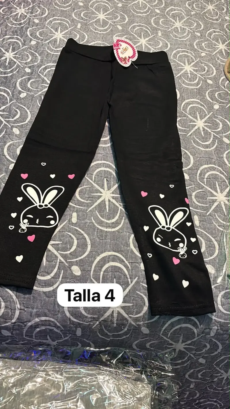 Leggings para niña con diseño de conejito - 1
