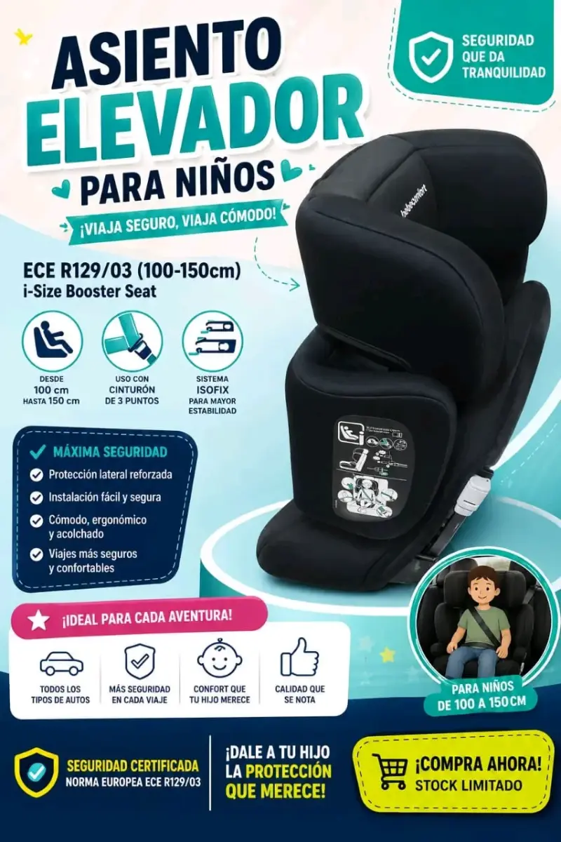 Asiento elevador para niños con ISOFIX