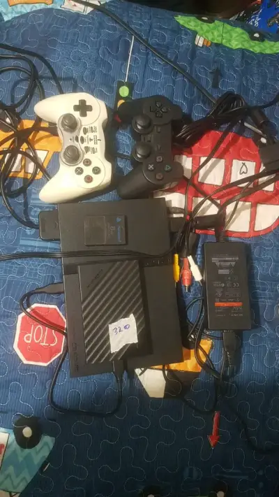 ps2 play station 2 slim +320gb 166 juegos y accs - miniatura 1