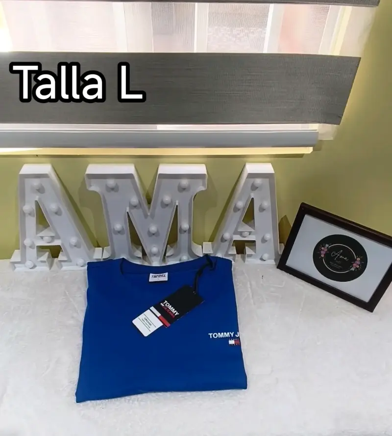 Polera azul Tommy Jeans talla L