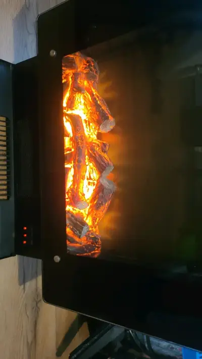 Chimenea eléctrica decorativa con efecto de leña - miniatura 2
