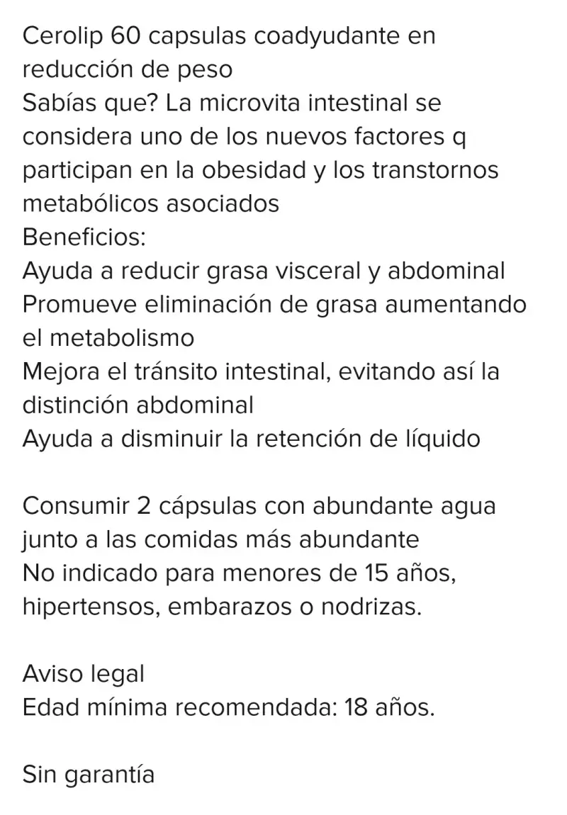 Cápsulas CeroLip para Reducción de Peso - 3