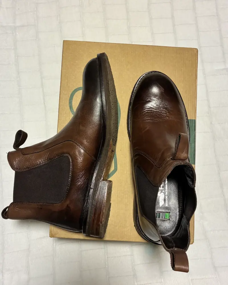 Botines de cuero marrón RKF para hombre - 2