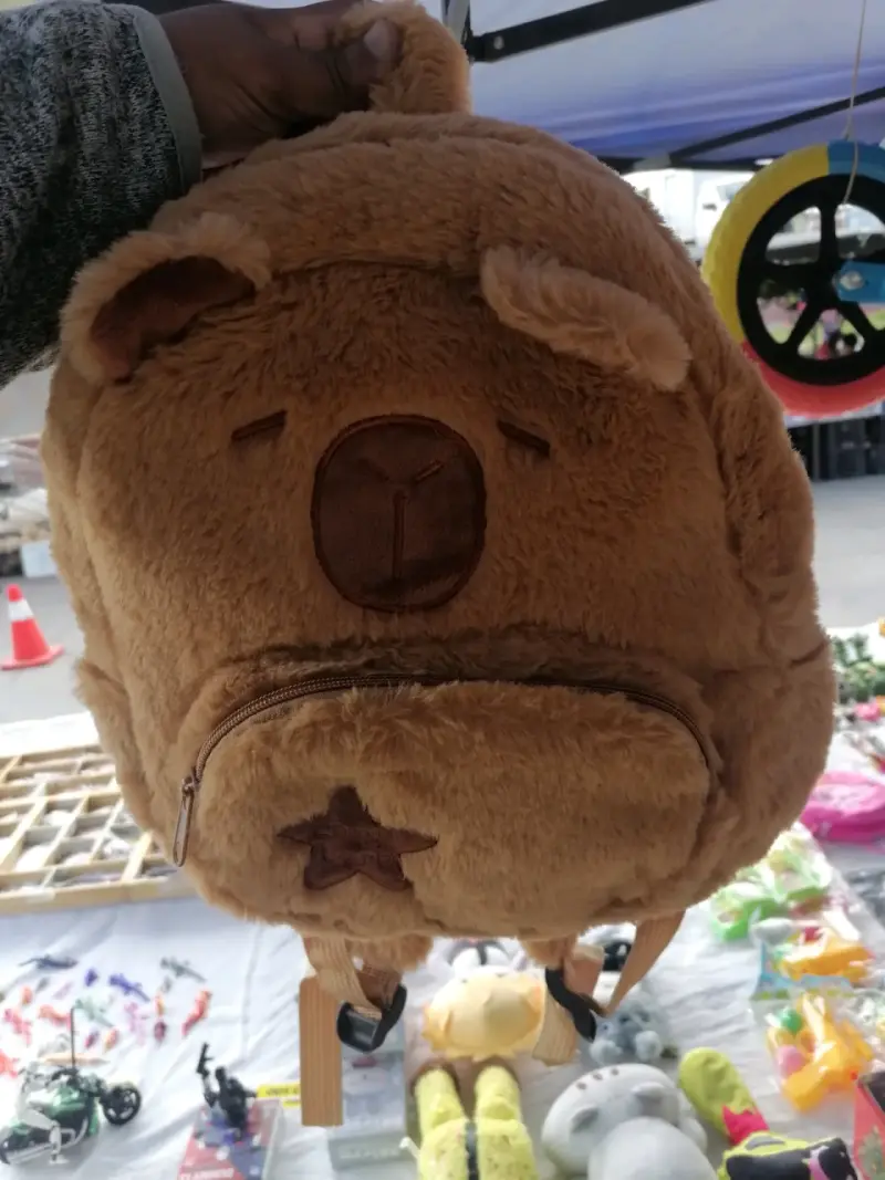 Mochila infantil de peluche con diseño de oso - 1