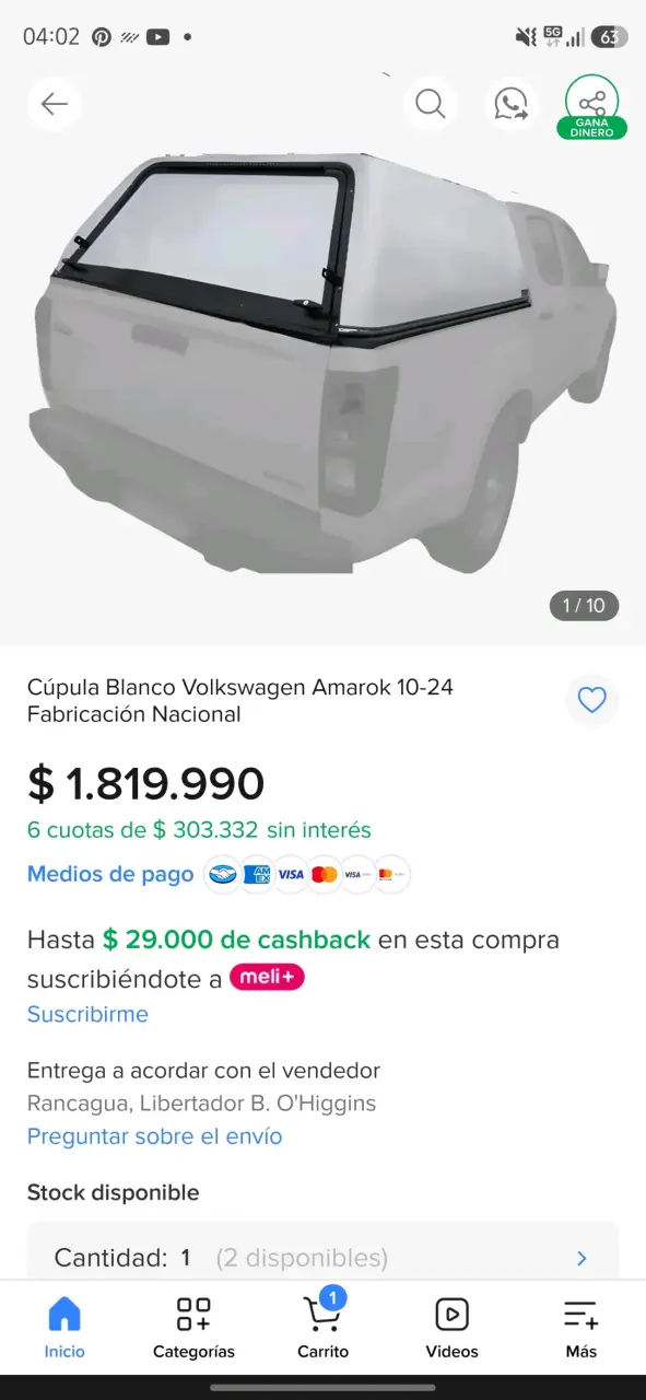 Cúpula blanca para Volkswagen Amarok - 3