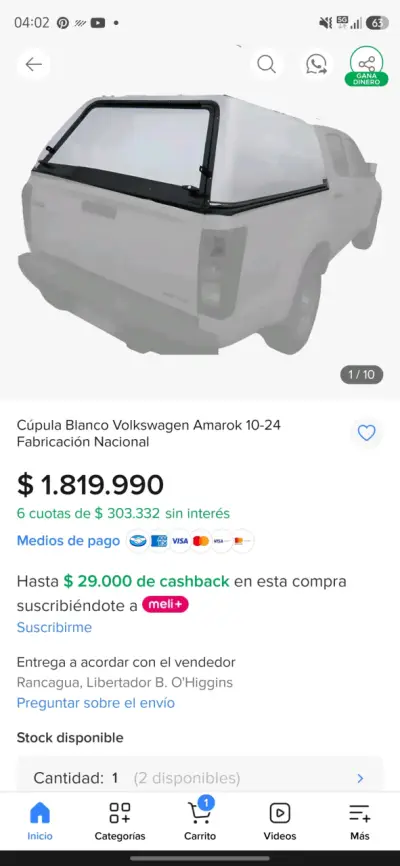 Cúpula blanca para Volkswagen Amarok - miniatura 3