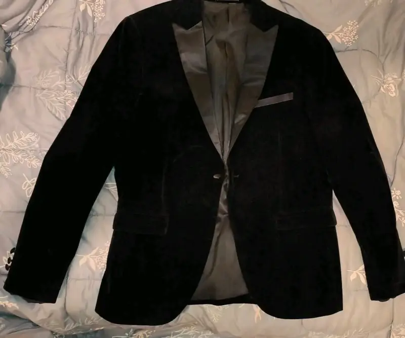 Blazer de terciopelo negro Florenzi de gala - 1
