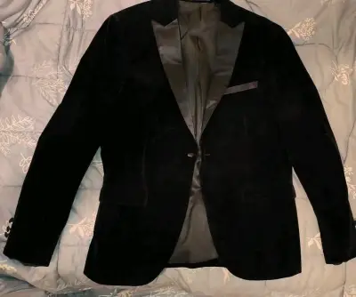 Blazer de terciopelo negro Florenzi de gala - miniatura 1