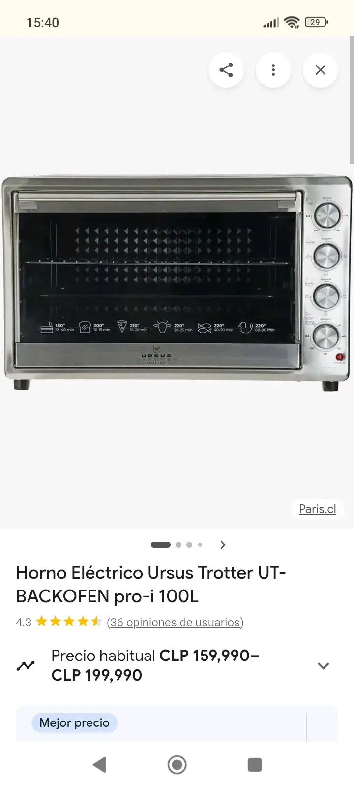 Horno Eléctrico Ursus Trotter con Asador - 3