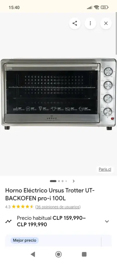 Horno Eléctrico Ursus Trotter con Asador - miniatura 3