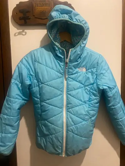 Chaqueta reversible para niña The North Face azul - miniatura 1