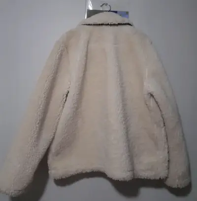 Abrigo de lana sintética beige con botones decorativos - miniatura 5