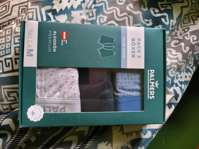 Pack de 3 bóxer de algodón premium talla M