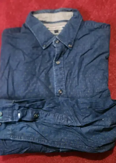 Camisa de mezclilla Tommy Hilfiger azul - miniatura 1
