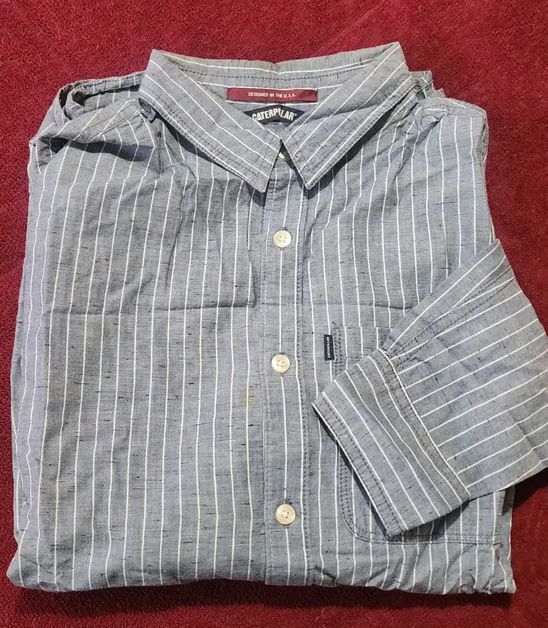 Camisa a rayas azul Caterpillar para hombre - 1