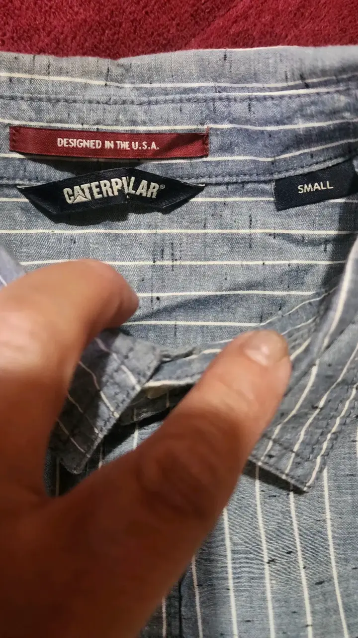 Camisa a rayas azul Caterpillar para hombre - 2