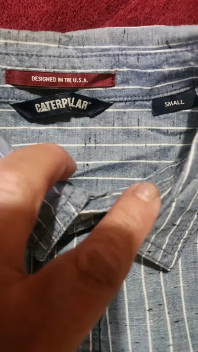 Camisa a rayas azul Caterpillar para hombre - miniatura 2