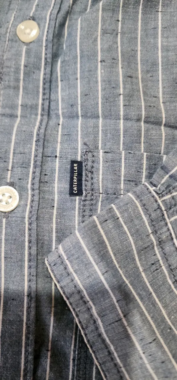 Camisa a rayas azul Caterpillar para hombre - 3