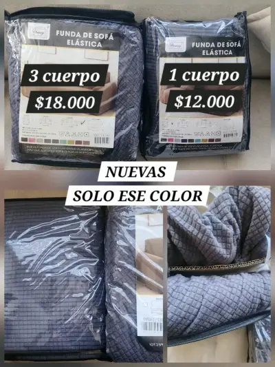 Fundas de Sofá Elásticas Nuevas Color Gris - miniatura 1