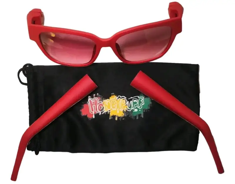 Gafas de Sol Rojas con Almacenamiento Secreto - 3