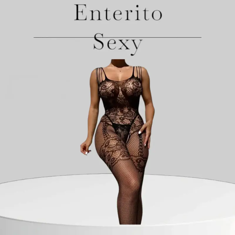 Enterito sexy de encaje negro