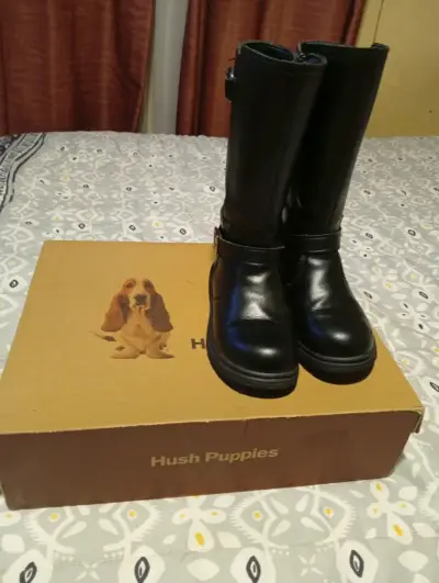 Botas de cuero negras Hush Puppies Niña - miniatura 1