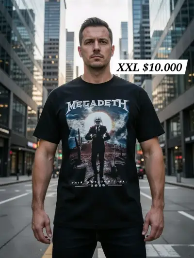 Polera Megadeth negra con diseño gráfico - miniatura 1