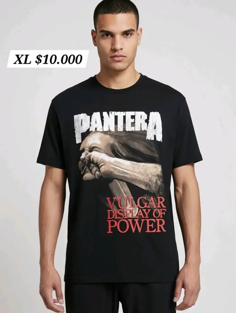Polera Pantera Vulgar Display of Power Negra